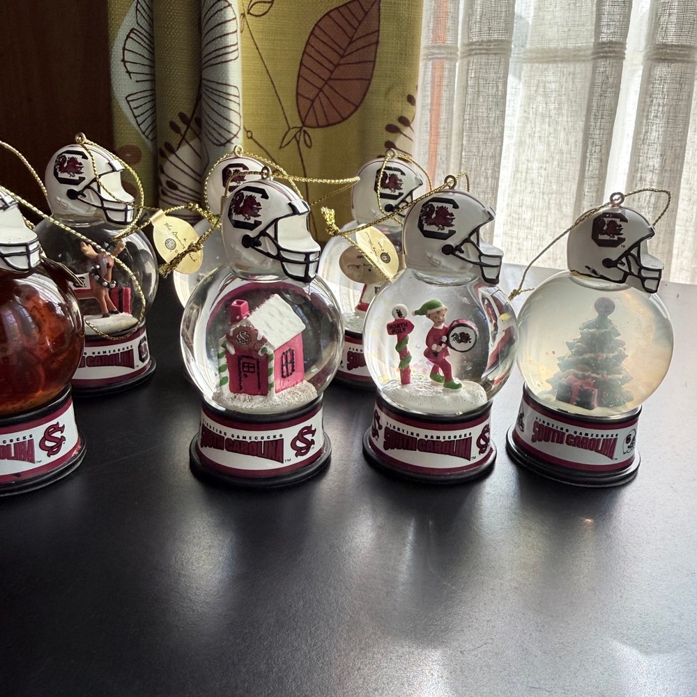 Danbury Mint University of South Carolina Gamecocks Snow Globes Lot of 13 w/ Box